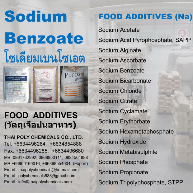 Sodium Benzoate, โซเดียมเบนโซเอต, โซเดียมเบนโซเอท, สารถนอมอาหาร, สารกันบูด, E211, INS211